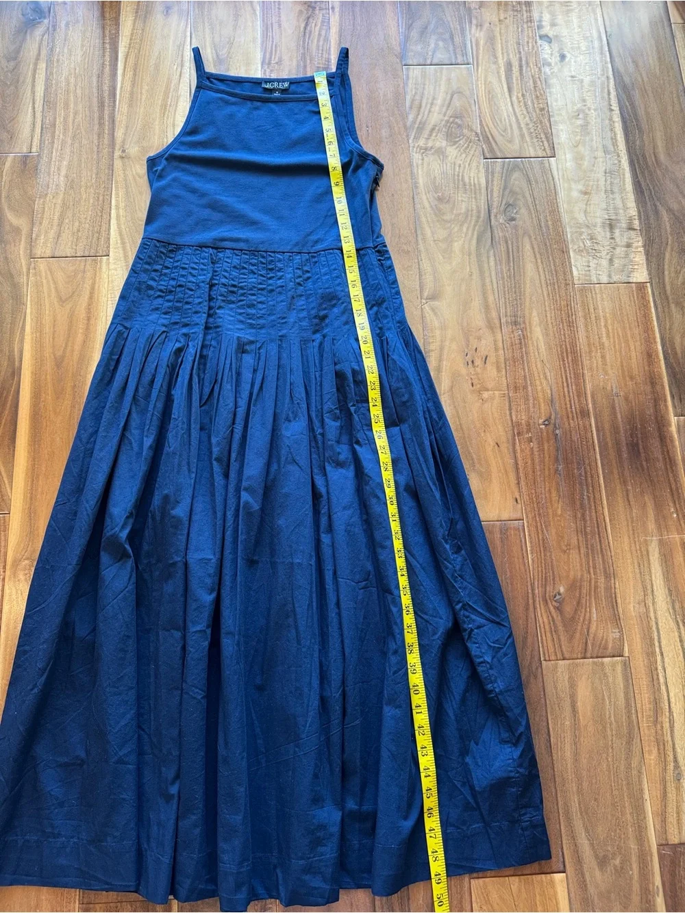 J. Crew Pintuck mixy dress Navy Sleeveless Maxi Skirt Dress